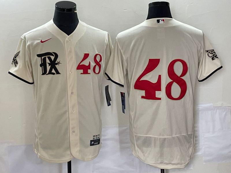 Men Texas Rangers #48 No Name Nike Cream 2023 City Connect Replica Player Elite MLB Jersey->youth mlb jersey->Youth Jersey